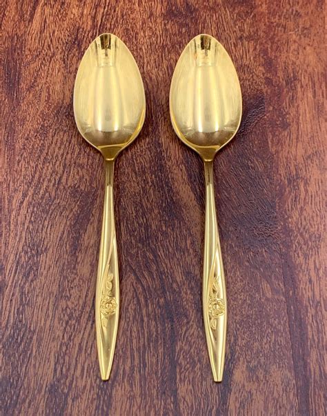 Vintage Gold Flatware Gold Electroplate Flatware Set Golden Lasting