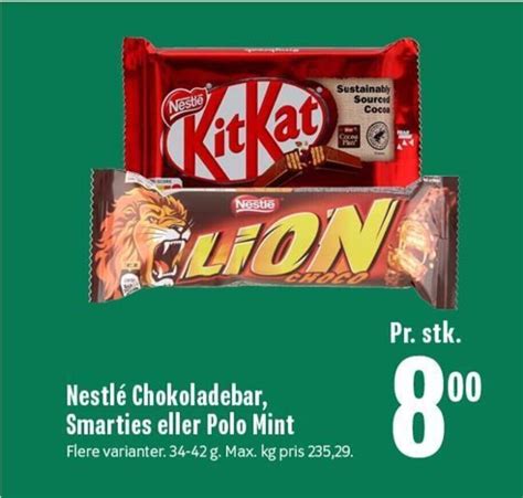 Nestlé Chokoladebar Smarties eller Polo Mint tilbud hos Min Købmand