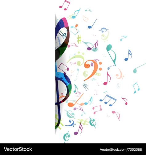 Colorful music notes background Royalty Free Vector Image