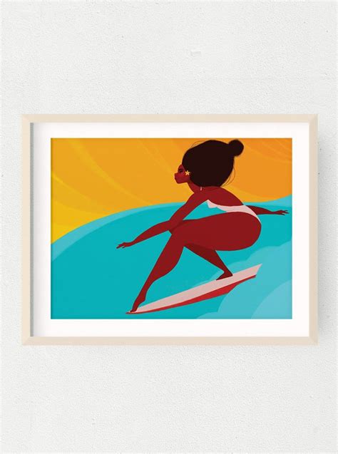 Art Prints Punky Aloha Collection Unique Surf Art Her Waves