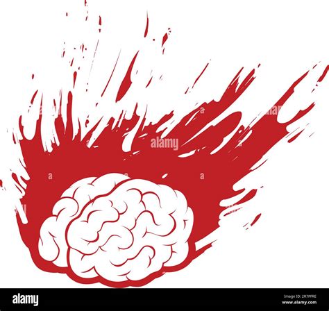 Stylish Vector Illustration Of A Burning Brain Symbolizes A Headache