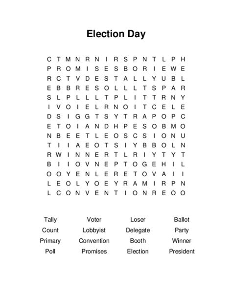 Election Day Word Search