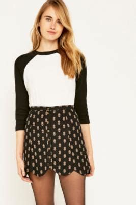 Urban Outfitters Scallop Edge Black A Line Skirt Urban Outfitters Uk