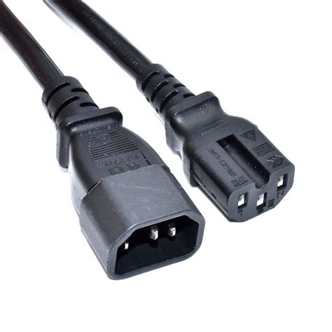 5ft IEC 320 C13 To C14 Right Angle Down Angle AC Power Cord Computer