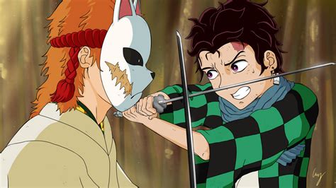 Tanjiro vs Sabito by Moppy500 on DeviantArt