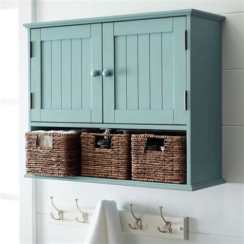 Holtom Antique Sky Blue Wall Storage Wall Storage Cabinets Bathroom