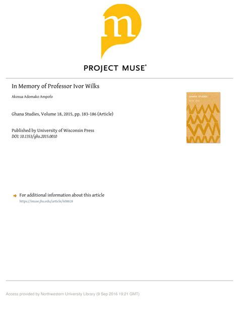 Pdf In Memory Of Professor Ivor Wilks