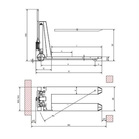 Transpalette Haute Lev E Manuelle Pramac Hx M Inox Axess Industries