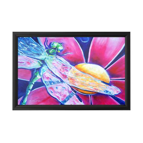 August Grove® Flower Pink Daisy Dragonfly By Deborah Broughton