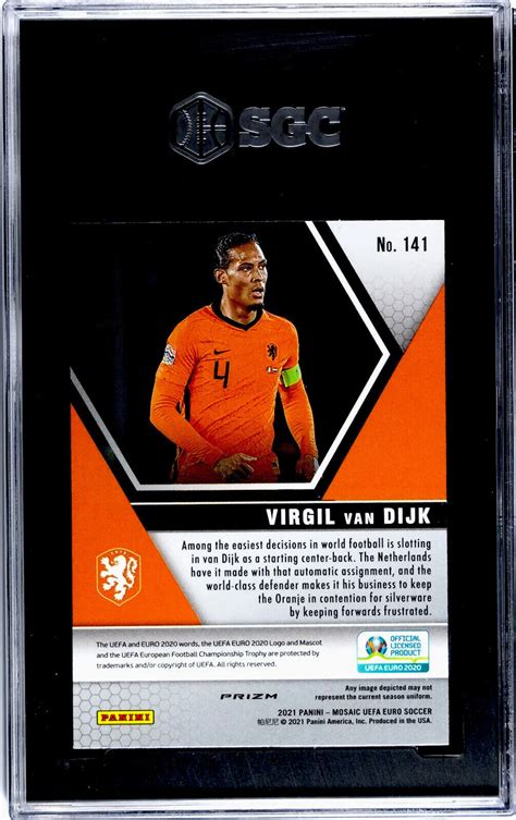 2020 Panini Mosaic UEFA Euro 141 Virgil Van Dijk GOLD PRIZM SGC 10 GEM