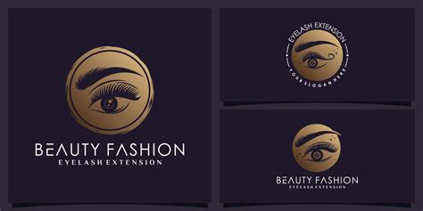 Set Of Eyelashes Extension Logo Design Bundle For Beauty Salon With