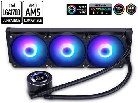 Sama 360mm Argb Cpu Liquid Cooler With Video Player And Lcd Screen Temperature Display 360 Aio