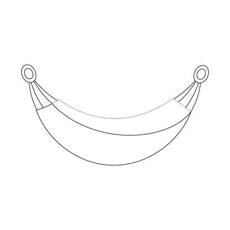 Hammock Black Line Drawing Doodle Isolated On White Background