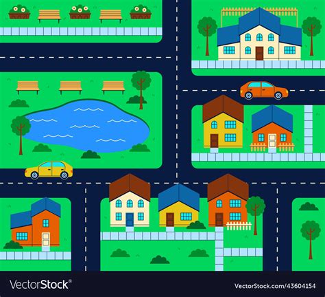 hand drawn town map royalty  vector image vectorstock