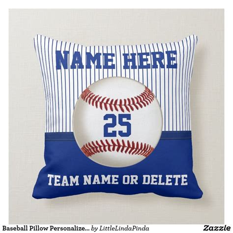 Baseball Pillow Personalized Name Number Team Zazzle Personalized