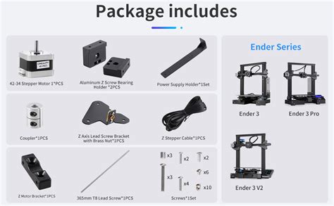 Creality 3d Official Printer Ender 3 Dual Z Axis Upgrade Kit With Lead Screw Metal