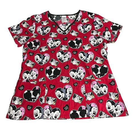 Disney Womans Medium Red Mickey Minnie Red Valentin Gem