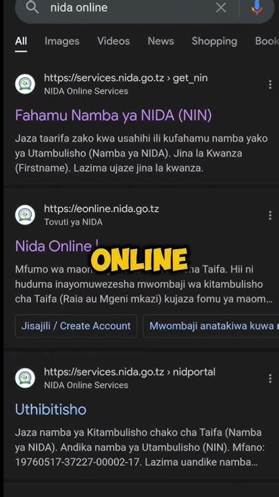 How To Get Nida Online National Identification Number Nin Nida Nin