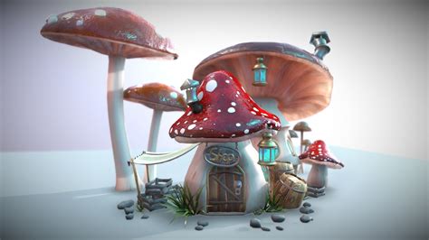 Mushroom House Buy Royalty Free 3D Model By LandingSequence Ecbba16