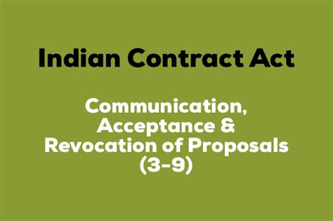 Section 3 9 Of Contract Act Communication Acceptance And Revocation