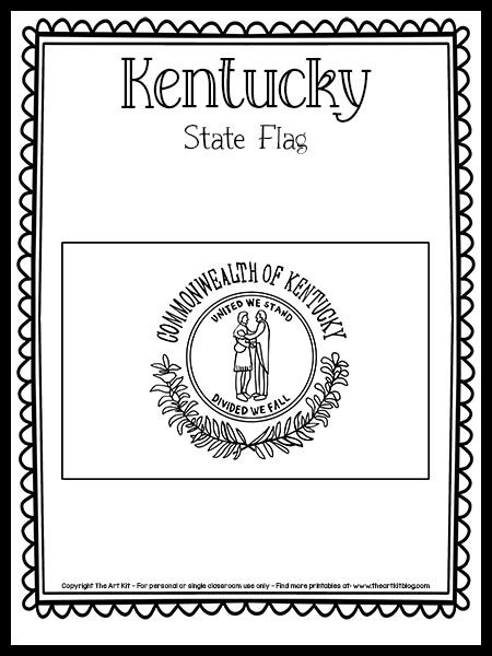 Kentucky State Flag Coloring Page {FREE Printable!} - The Art Kit