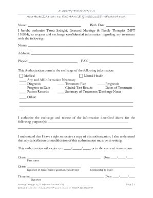 Fillable Online I Hereby Authorize Tanaz Sadeghi Licensed Marriage