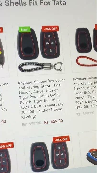 Keycare De Series Silicone Key Cover For Tata Nexon Harrier Altroz Punch Safari Tigor Smart Keys