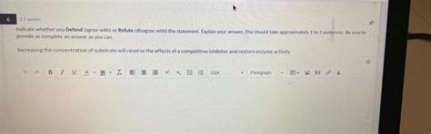 Solved 6 25 Points Indicate Whether You Defend Agree With Chegg