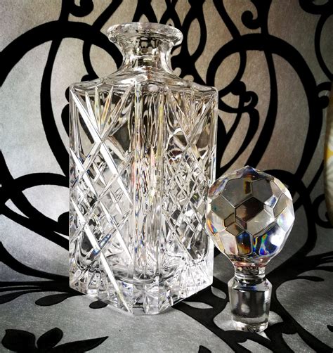 Vintage Lead Crystal Decanter Square Decanter Whisky