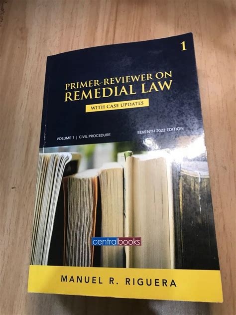 Primer Reviewer On Remedial Law Volume 1 Civil Procedure By Manuel Riguera Hobbies And Toys