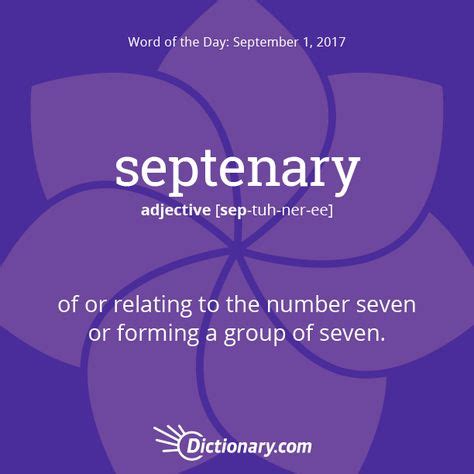 Dictionary.com’s Word of the Day - septenary - of or relating to the number seven or forming a ...