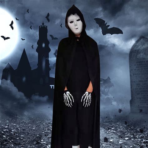 Halloween Grim Reaper Costume Anti-slip Black Ghost Reaper Costume ...