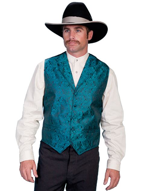 Scully® Mens Paisley Formal Western Vest Western Vest Mens Western