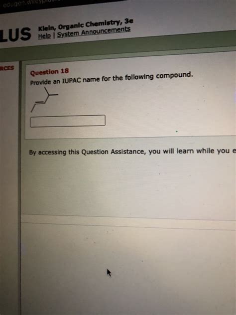 Solved Counen Lus Klein Organic Chemistry E Help System Chegg