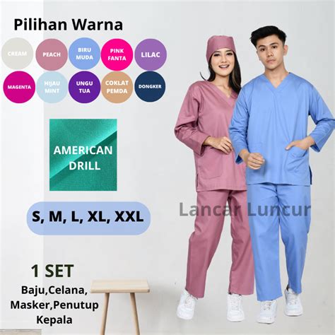 Jual Baju Oka Lengan Panjang Baju Jaga Dokter Scrub Ok Modern