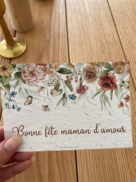 Carte Planter Bonne F Te Maman Fleurs Petits Papiers Etc