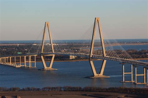 Ravenel Bridge, sunset | Bay bridge, Aerial photography, Golden gate bridge