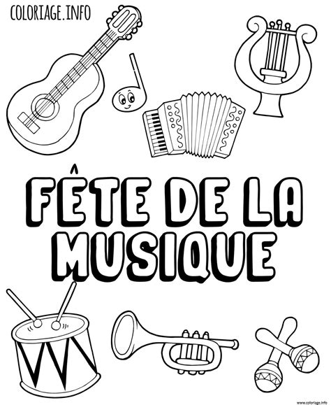 Coloriage Fete De La Musique JeColorie