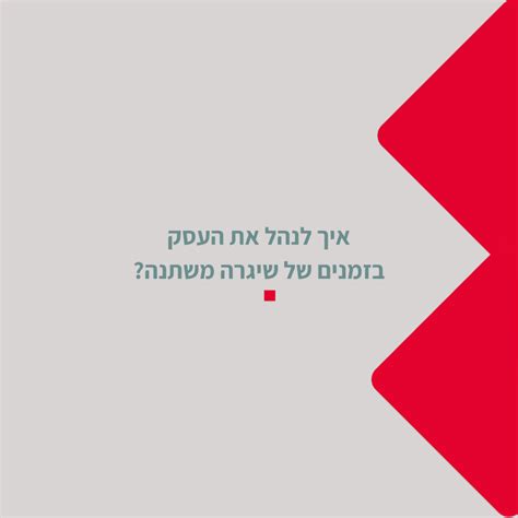 איך לנהל עסק מצליח בימים של שיגרה משתנה רות זיו ייעוץ עסקי