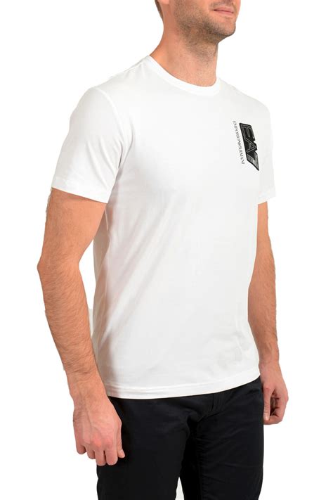 Emporio Armani Ea7 Mens White Short Sleeve Logo Print Crewneck T Shirt