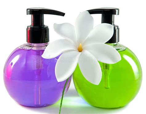 The Herbal Moisturizing Shampoo Stands on the Water Background with ...