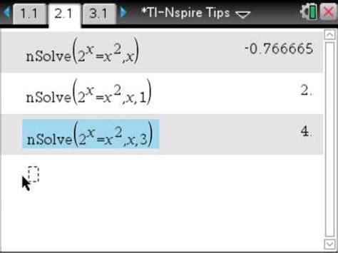 TI Nspire Tips Using NSolve YouTube