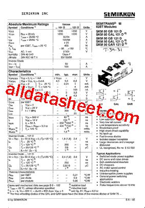 Skm Gb D Datasheet Pdf Semikron International