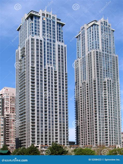 Modern Apartment Building Twin Towers Stock Image - Image of skyline