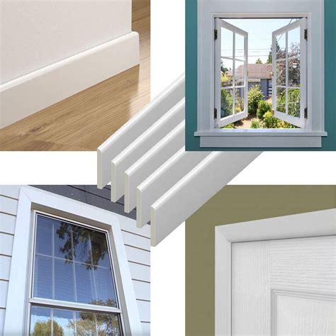 Upvc Plastic Trim 45mm X 1m X 5 Pack White Architrave Skirting Board