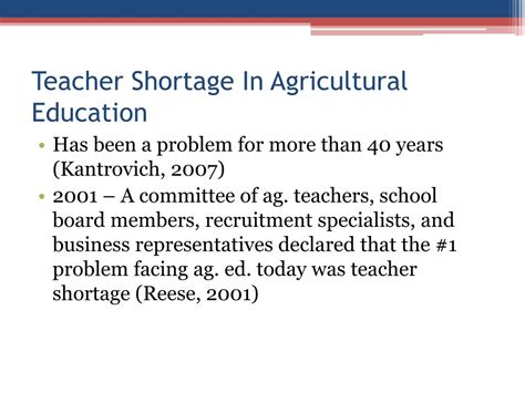 Ppt The Influence Of The Agriculture Teacher On A Students Decision