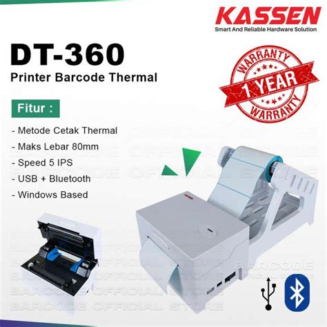 Jual Printer Barcode Kassen Dt 360 Usb Bluetooth Label Termal Max