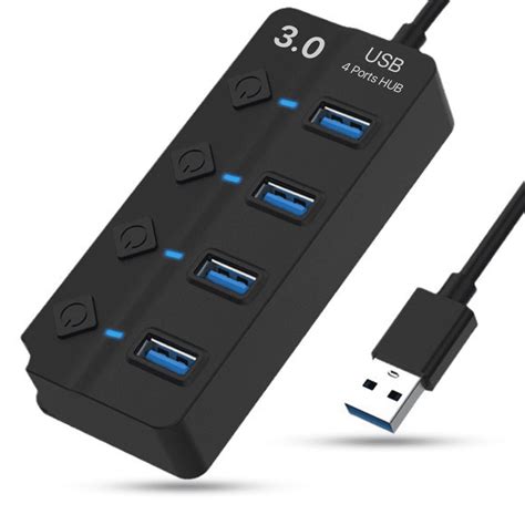 4 Port USB Hub Splitter 3.0 for Desktop Laptop Computer, USB Extender ...