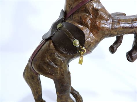 Statues De Cheval En Cuir Paire Si Vintage Cuir Envelopp Etsy France