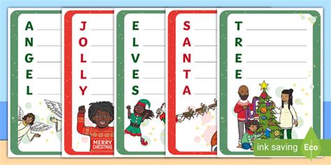 Christmas Poem Template Primary Acrostic Resource Twinkl